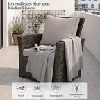 Gartenlounge - Set aus Polyrattan mit Polster für 4 Personen Grau - MeXo - Home