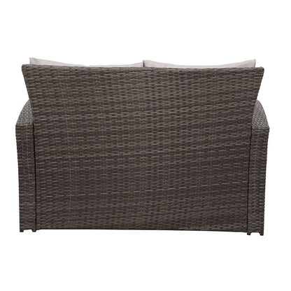 Gartenlounge - Set aus Polyrattan mit Polster für 4 Personen Grau - MeXo - Home