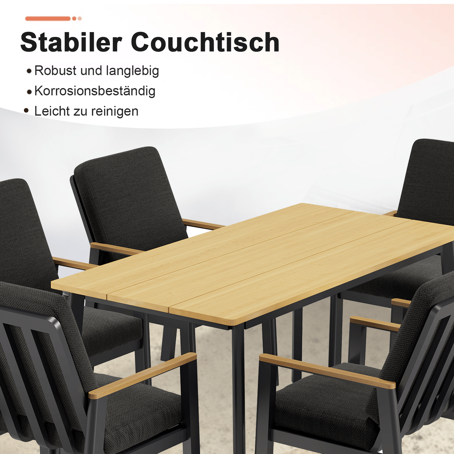 Gartenlounge - Set Dining Lounge für 6 Personen Outdoor (Gartenmöbelset, 7 - tlg., 6x Sessel, 1x Esstisch 150x80x74cm), Garten - Essgruppe mit Kissen und Sitzpolstern Aluminium - MeXo - Home