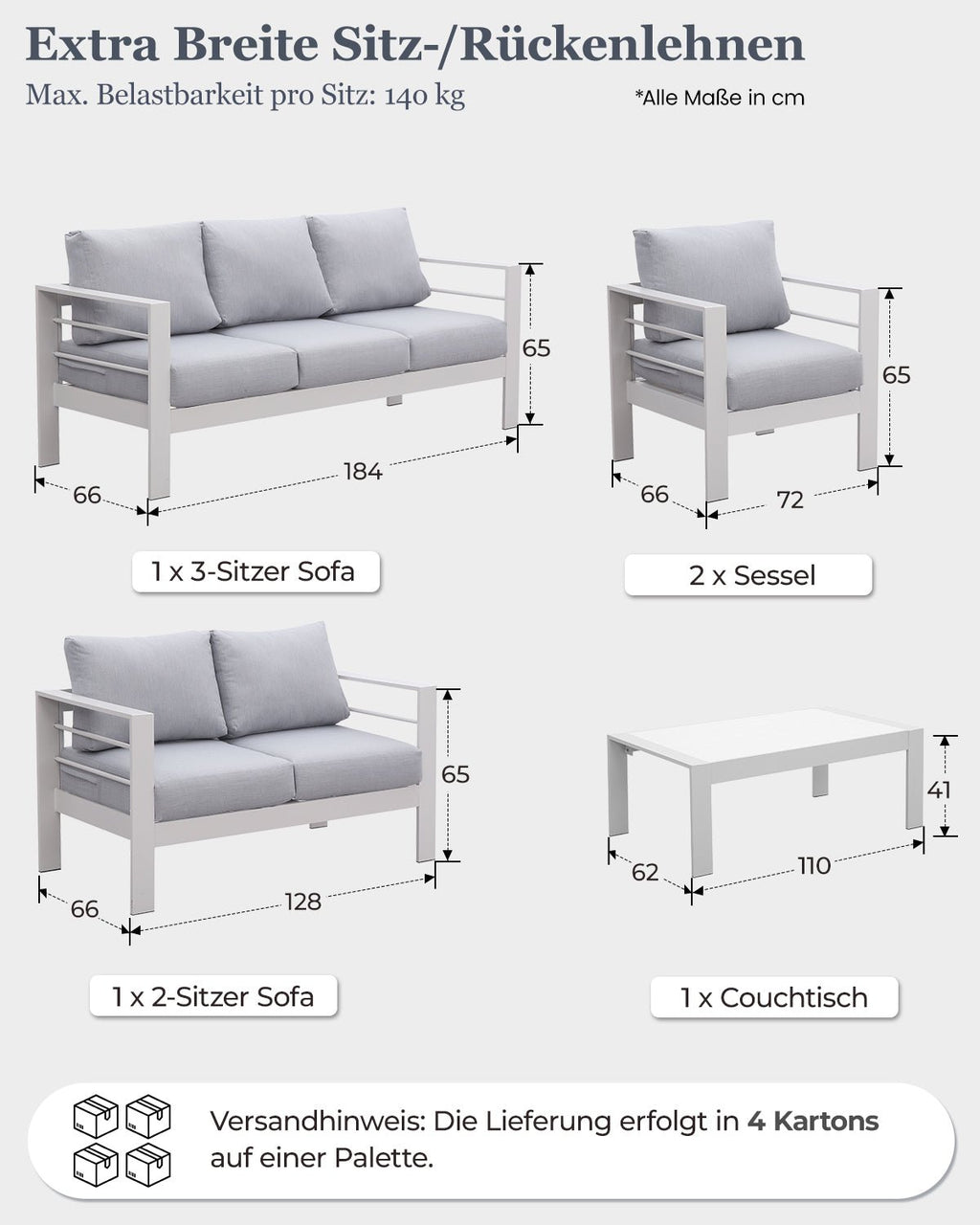 Gartenlounge Set für 6 - 7 Personen - MeXo