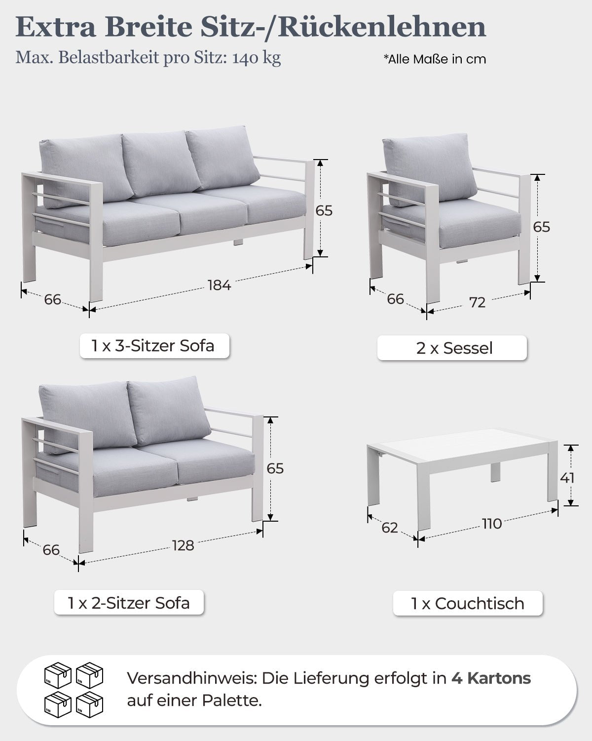 Gartenlounge Set für 6 - 7 Personen - MeXo