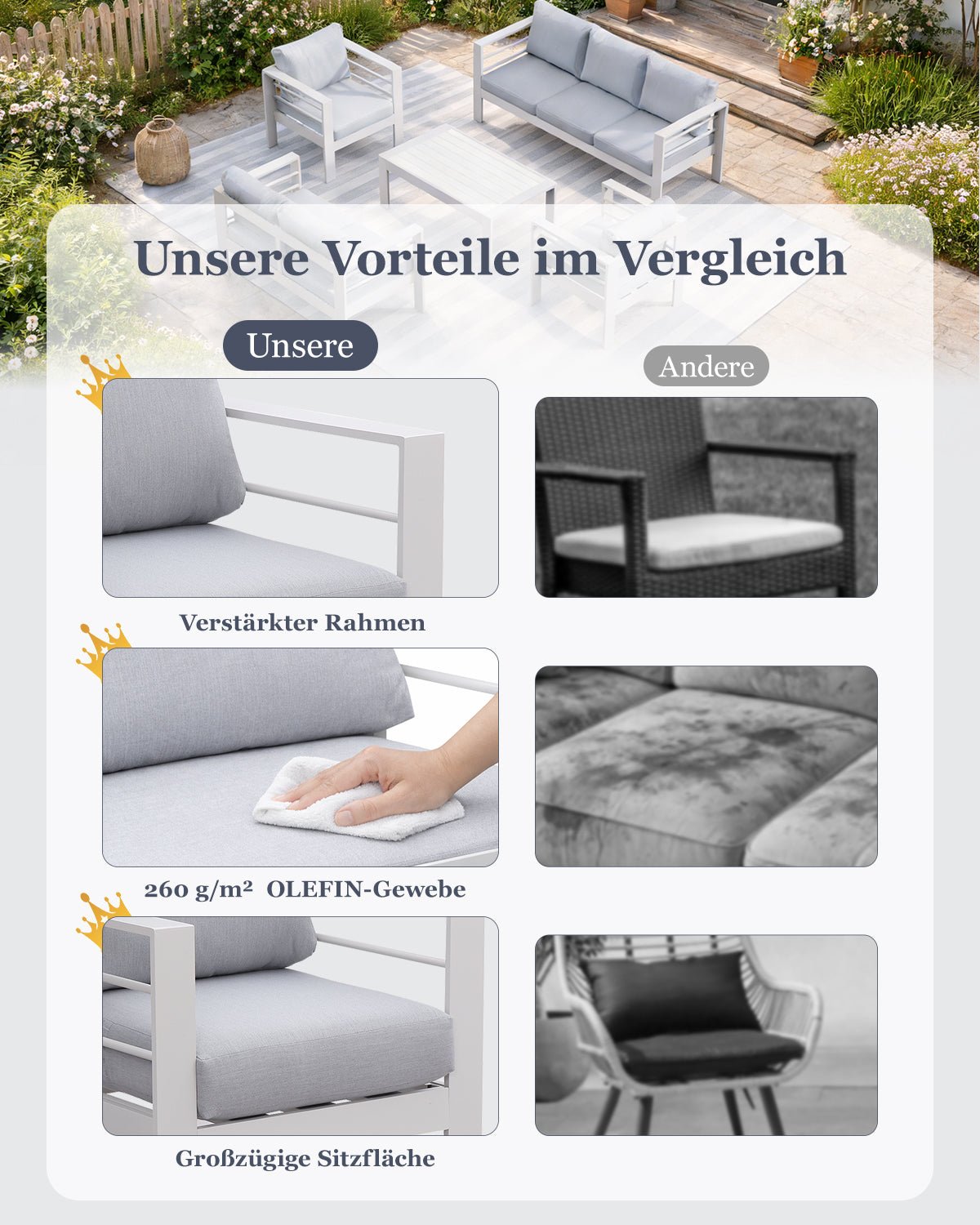 Gartenlounge Set für 6 - 7 Personen - MeXo