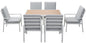 Gartenlounge - Set Gartenmöbel Set Aluminium (Garten Essgruppe für 4 Personen, 5 - tlg., 4 Sessel, 1 Esstisch, inkl. Auflagen), Sitzgruppe Gartengarnitur Set wetterfest und platzsparende - MeXo - Home