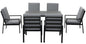 Gartenlounge - Set Gartenmöbel Set Aluminium (Garten Essgruppe für 4 Personen, 5 - tlg., 4 Sessel, 1 Esstisch, inkl. Auflagen), Sitzgruppe Gartengarnitur Set wetterfest und platzsparende - MeXo - Home