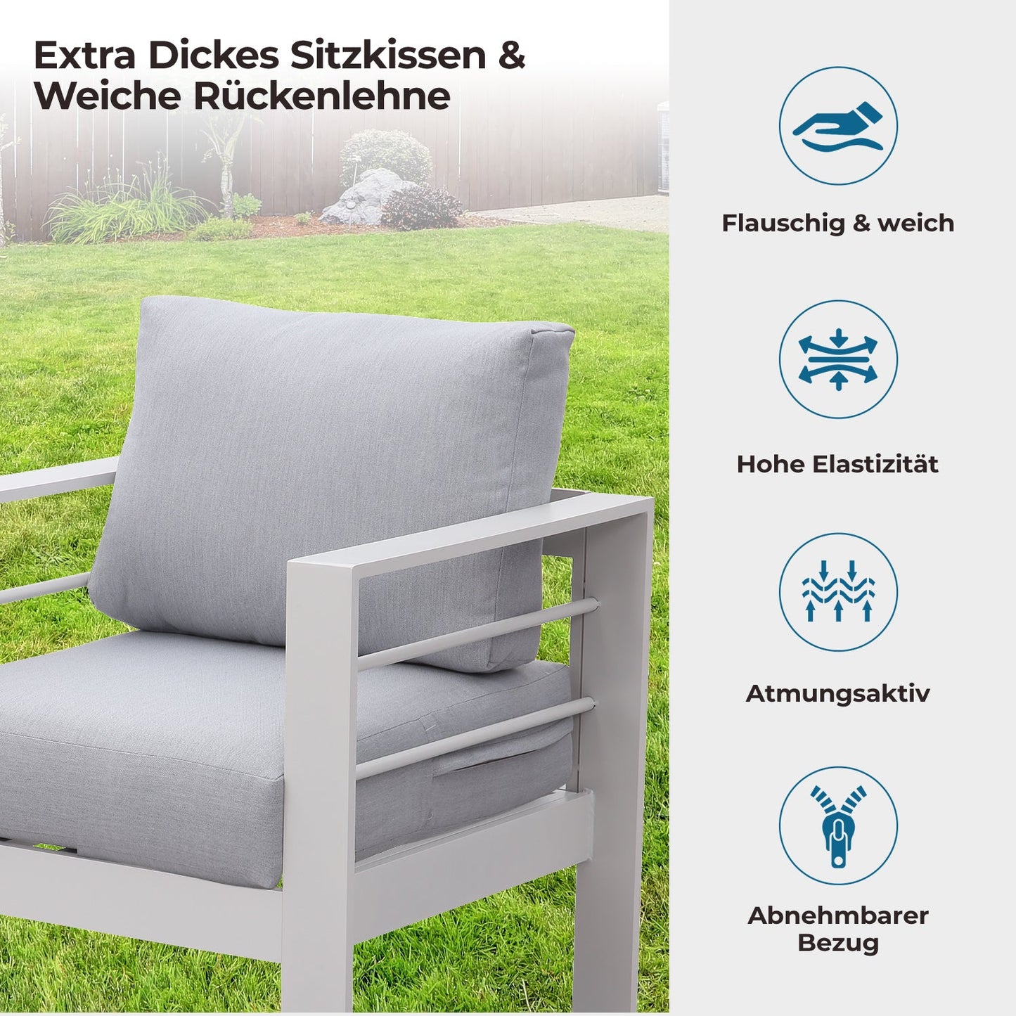 Gartenlounge - Set Gartenmöbel Set Aluminium wetterfest 6 - 7 Personen - MeXo - Home