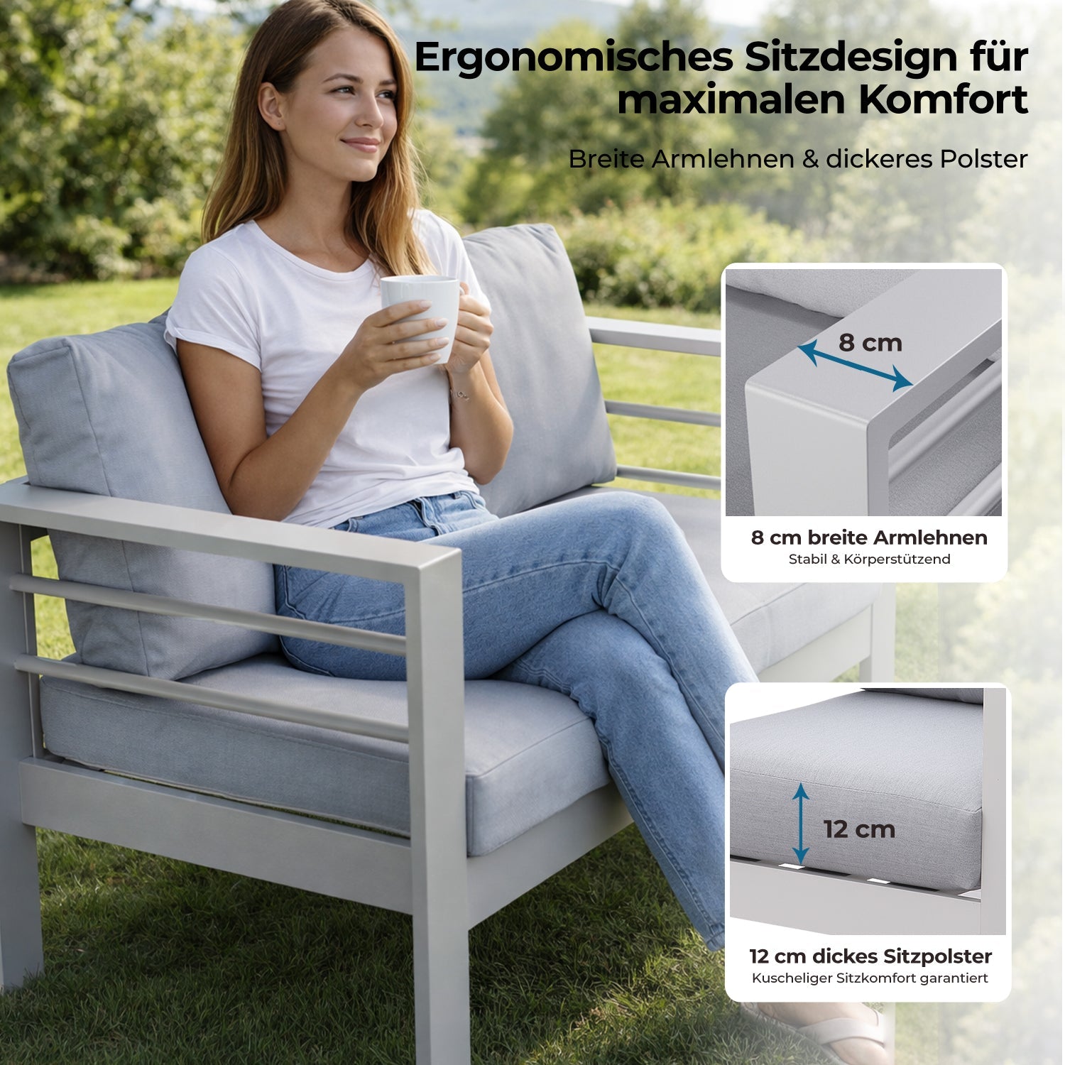 Gartenlounge - Set Gartenmöbel Set Aluminium wetterfest 6 - 7 Personen - MeXo - Home