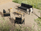 Gartenlounge - Set Gartenmöbel Set für 5 Personen outdoor wetterfest Aluminium (Balkonmöbel Set, 4 - tlg., 1 x 3 - Sitzer Sofa, 2 x Einzelsessel, 1 x Couchtisch, 10 Auflagen), Terrassenmöbel - Set mit Kissen und Sitzpolstern - MeXo - Home