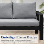 Gartenlounge - Set Terrassenmöbel Set 130x66x66cm Esstisch 5 Personen Alu wetterfest (10cm Deluxe Relax - Sitzkissen, 4 - tlg., Belastbarkeit pro Sitzplatz 140kg), Aluminium mit bequemer Neigung der Lehne, großzügige Sitzgelegenheit - MeXo - Home