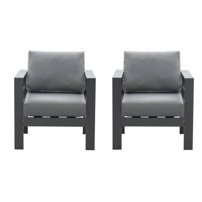 Lounge Gartenmöbel Set aus Aluminium für 4 Personen Grau - MeXo - Home