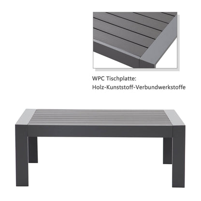 Lounge Gartenmöbel Set aus Aluminium für 4 Personen Grau - MeXo - Home