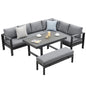 MEXO 951908 XXL Gartenlounge - Set Aluminium Grau – 5 - tlg. Ecklounge für 6–8 Personen mit Polywood - Tisch - MeXo - Home