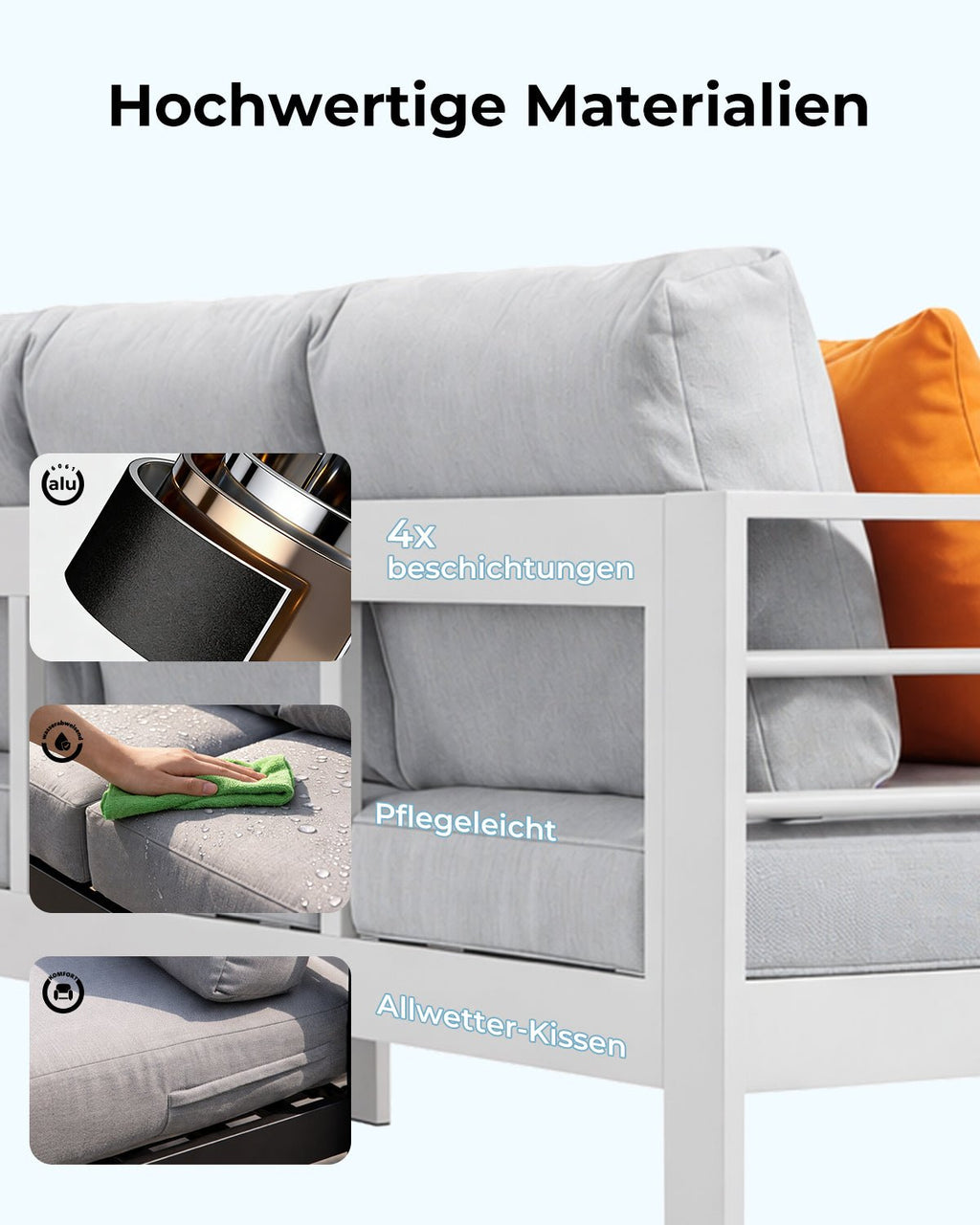 MEXO Alu Loungesofa 2 - Sitzer - MeXo