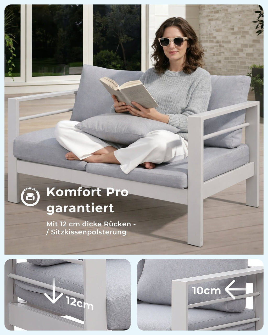 MEXO Alu Loungesofa 2 - Sitzer - MeXo