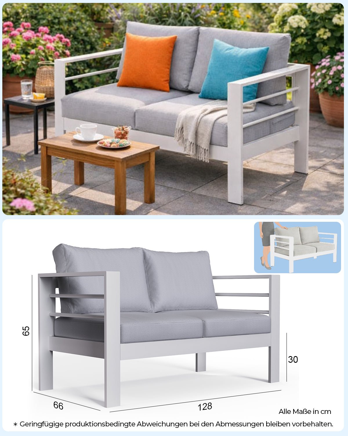 MEXO Alu Loungesofa 2 - Sitzer - MeXo