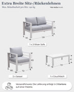 MEXO Balkon - Gartenlounge 4 - tlg. - MeXo