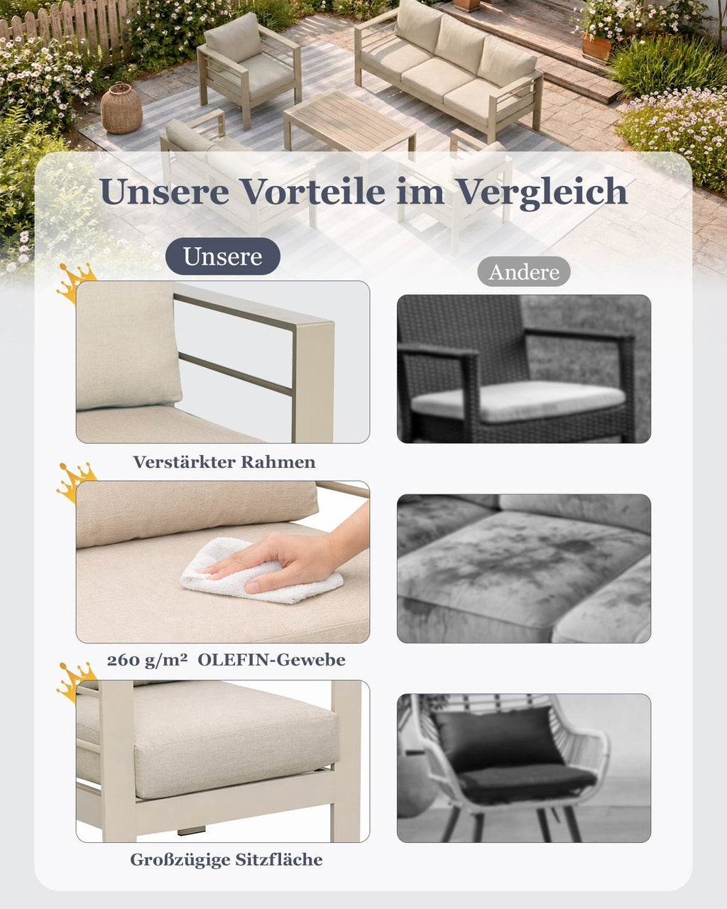 MEXO Gartenlounge 5 - tlg. 5–7 Personen - MeXo