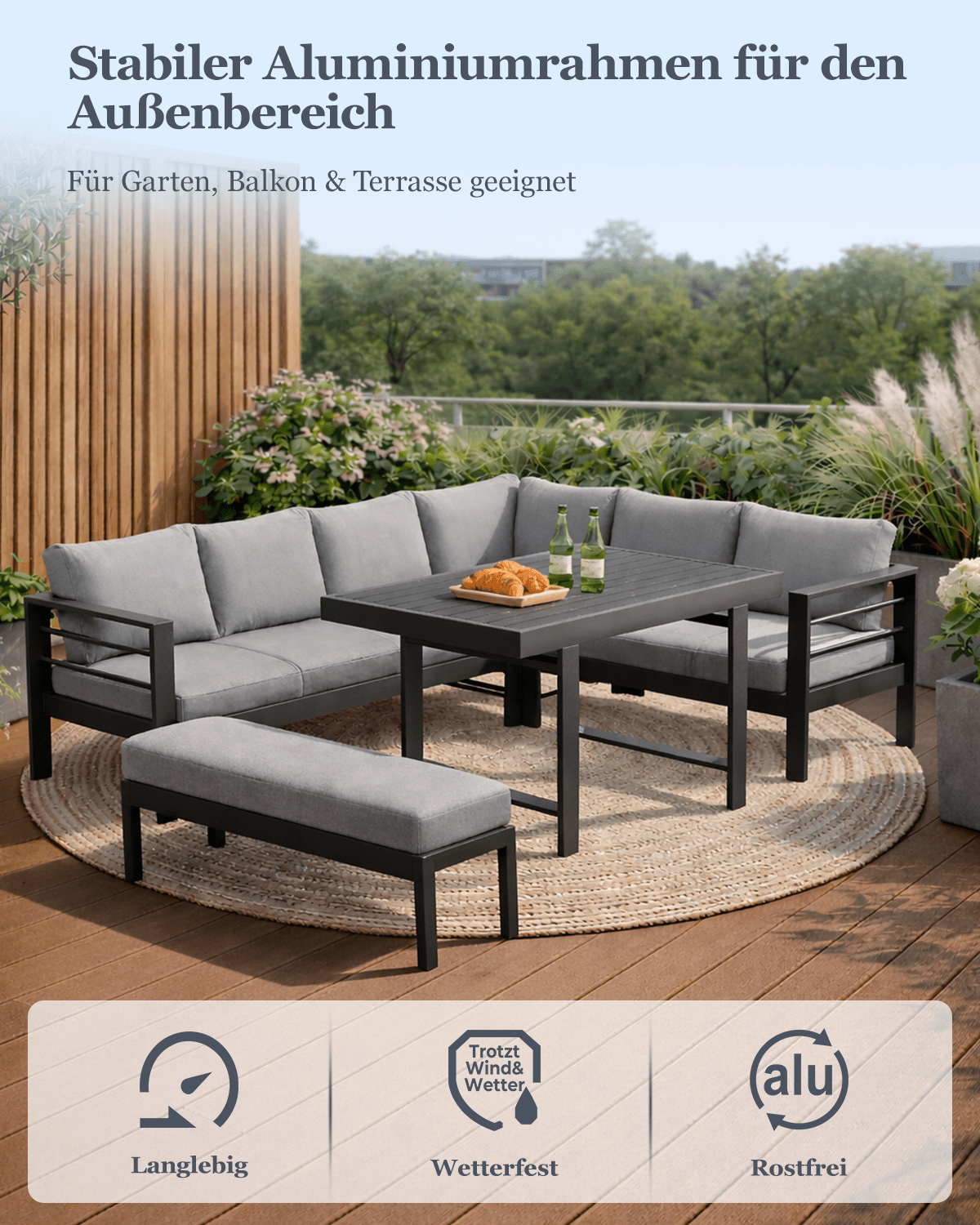 MEXO Gartenlounge 5 - tlg. 6–8 Personen - MeXo