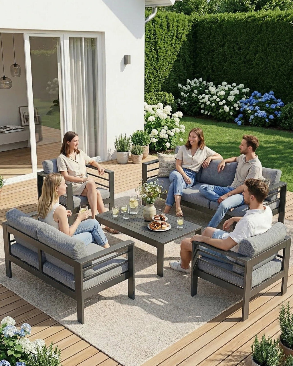 MEXO Gartenlounge - Set 5 - tlg. 6–7 Personen - MeXo