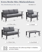 MEXO Gartenlounge - Set 5 - tlg. 6–7 Personen - MeXo