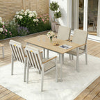 MEXO Gartenlounge - Set Aluminium Gartenmöbel Set (150 x 80 cm Gartentisch, 5 - tlg., mit 4 Stühlen) - MeXo - Home