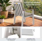 MEXO Gartenlounge - Set Aluminium Gartenmöbel Set (150 x 80 cm Gartentisch, 5 - tlg., mit 4 Stühlen) - MeXo - Home