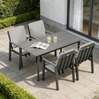 MEXO Gartenlounge - Set Aluminium Gartenmöbel Set (150 x 80 cm Gartentisch, 5 - tlg., mit 4 Stühlen) - MeXo - Home