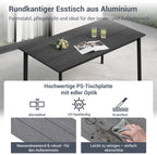 MEXO Gartenlounge - Set Garten Essgruppe für 6 Personen (Gartenmöbel - Set aus Aluminium, 7 - tlg., mit ergonomischen Sesseln inkl. Kissen) - MeXo - Home
