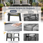 MEXO Gartenlounge - Set Garten Essgruppe für 6 Personen (Gartenmöbel - Set aus Aluminium, 7 - tlg., mit ergonomischen Sesseln inkl. Kissen) - MeXo - Home