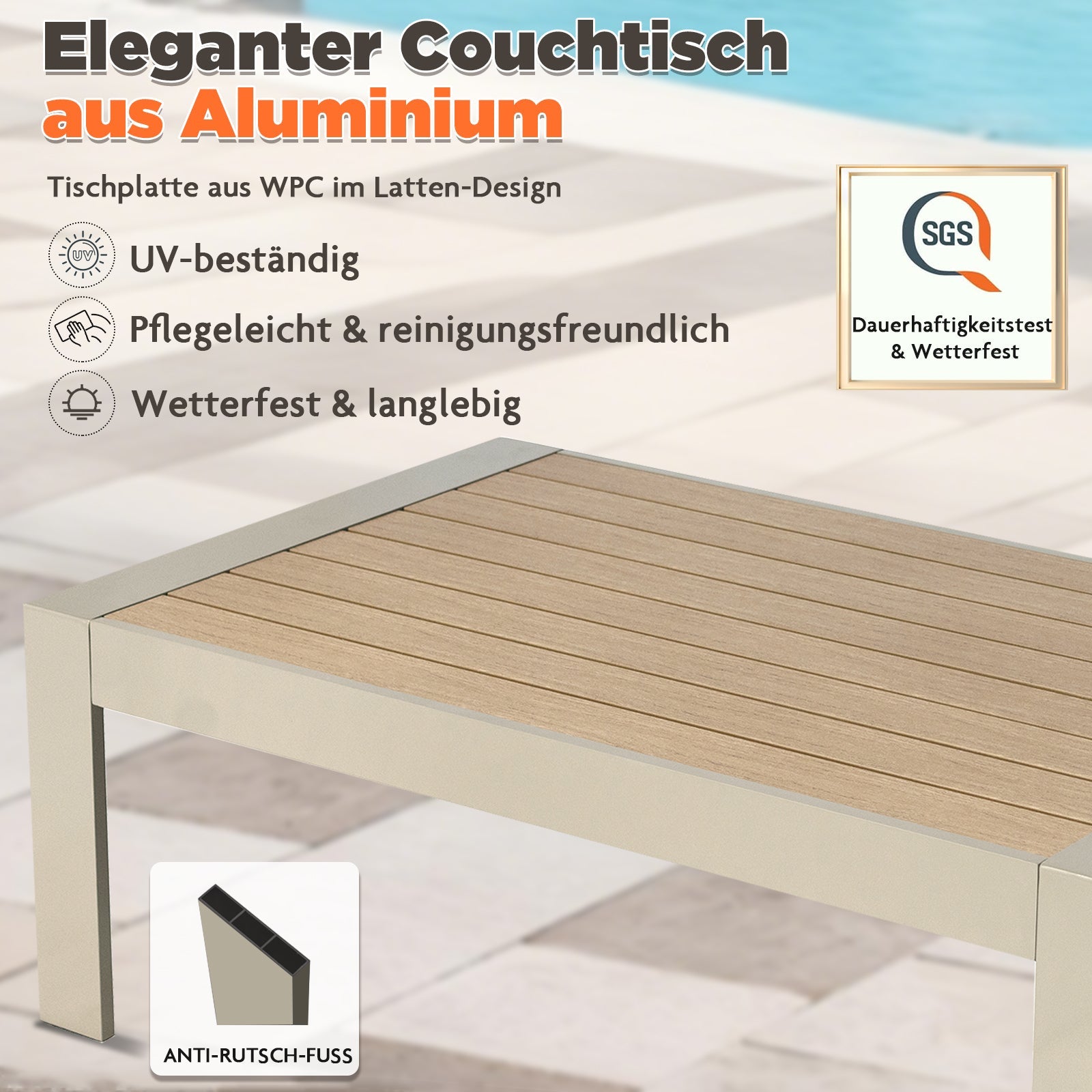 MEXO Gartenlounge - Set Gartenmöbel Set 4 - 5 Personen Aluminium outdoor wetterfest (Beige, harmonieren mit Licht bei Nacht, 4 - tlg., Passt zum skandinavischen, mediterranen oder minimalistischen Stil), 12cm Deluxe Relax - Sitzkissen - MeXo - Home