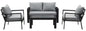MeXo Gartenlounge - Set Gartenmöbel Set Aluminium Loungeset für Terrasse Balkon, (Set, 4 - tlg., 1×2 - Sitzer Sofa, 2×Einzelsessel, 1×Couchtisch, 7×Auflagen), wetterfest Sitzgruppe Essgruppe Gartengarnitur für 3 - 4 Personen - MeXo - Home