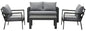 MeXo Gartenlounge - Set Gartenmöbel Set Aluminium Loungeset für Terrasse Balkon, (Set, 4 - tlg., 1×2 - Sitzer Sofa, 2×Einzelsessel, 1×Couchtisch, 7×Auflagen), wetterfest Sitzgruppe Essgruppe Gartengarnitur für 3 - 4 Personen - MeXo - Home