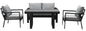 MeXo Gartenlounge - Set Gartenmöbel Set Aluminium Loungeset für Terrasse Balkon, (Set, 4 - tlg., 1×2 - Sitzer Sofa, 2×Einzelsessel, 1×Esstisch, 7×Auflagen), wetterfest Sitzgruppe Essgruppe Gartengarnitur für 3 - 4 Personen - MeXo - Home