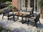 MeXo Gartenlounge - Set Gartenmöbel Set Aluminium Loungeset für Terrasse Balkon, (Set, 4 - tlg., 1×2 - Sitzer Sofa, 2×Einzelsessel, 1×Esstisch, 7×Auflagen), wetterfest Sitzgruppe Essgruppe Gartengarnitur für 3 - 4 Personen - MeXo - Home