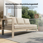 MEXO Gartenlounge - Set XXL Gartenmöbel Set Aluminium für 6 - 8 Personen (Dining Loungeset Outdoor, 5 - tlg., mit 12 cm dicken Sitzkissen, pflegeleichte Polywood - Tischplatte) - MeXo - Home