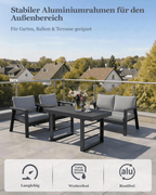 MEXO Gartenmöbel Set 4-tlg. 3–4 Personen - MeXo