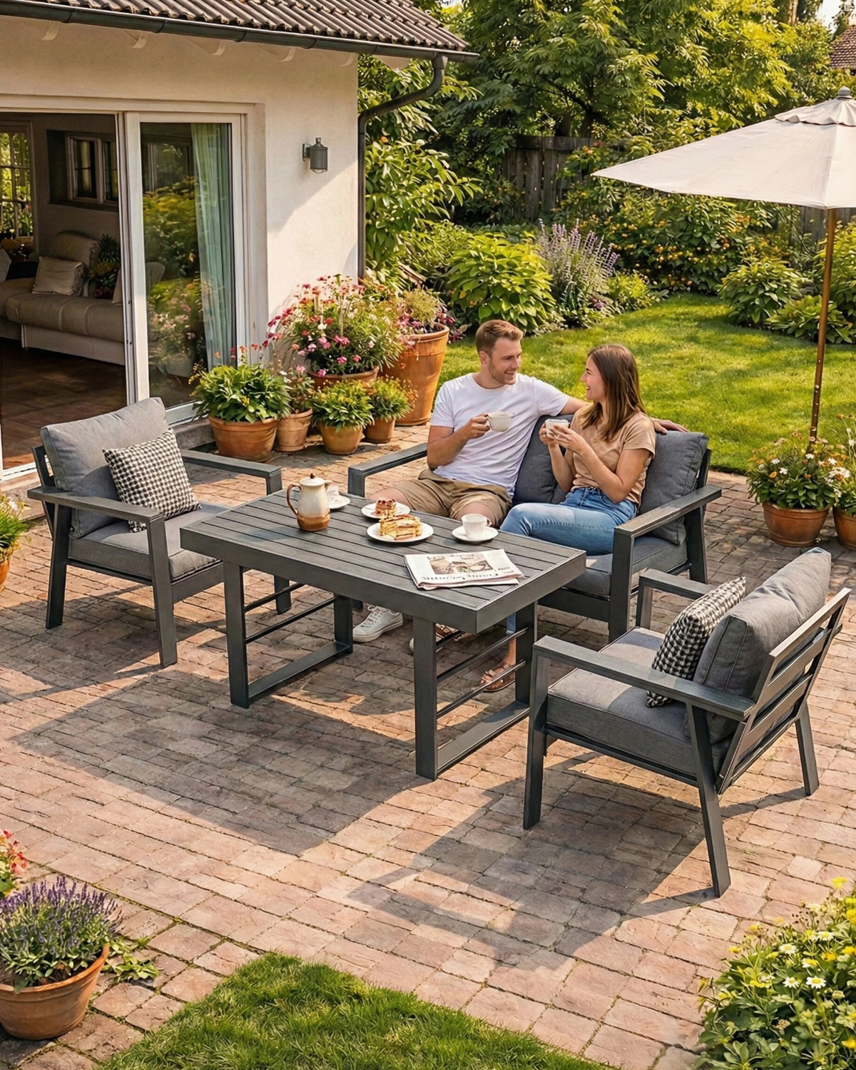 MEXO Gartenmöbel Set 4-tlg. 3–4 Personen - MeXo