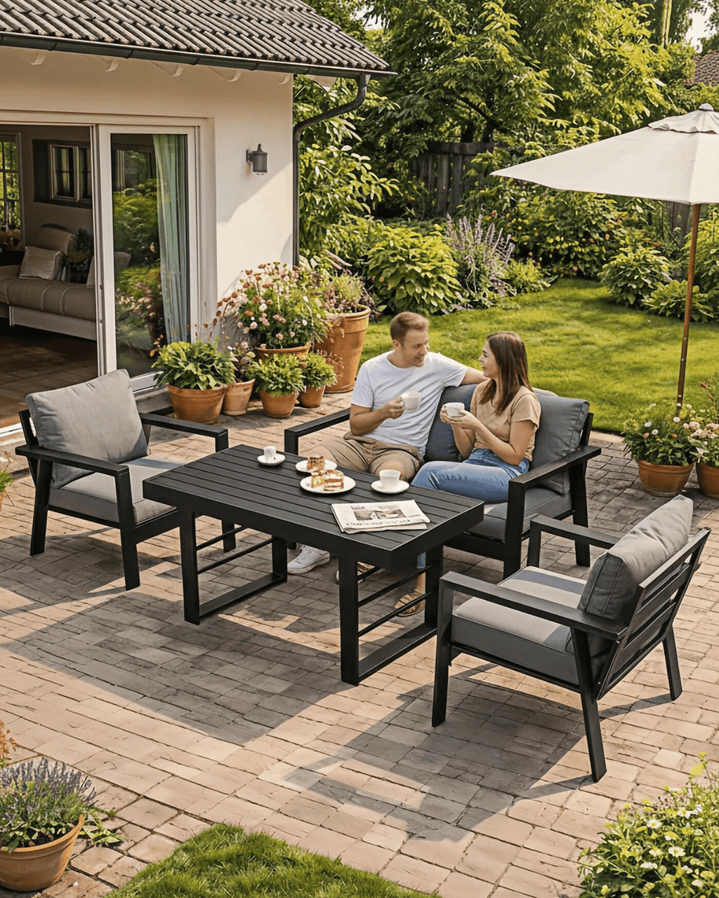 MEXO Gartenmöbel Set mit Tisch 4-tlg. - MeXo