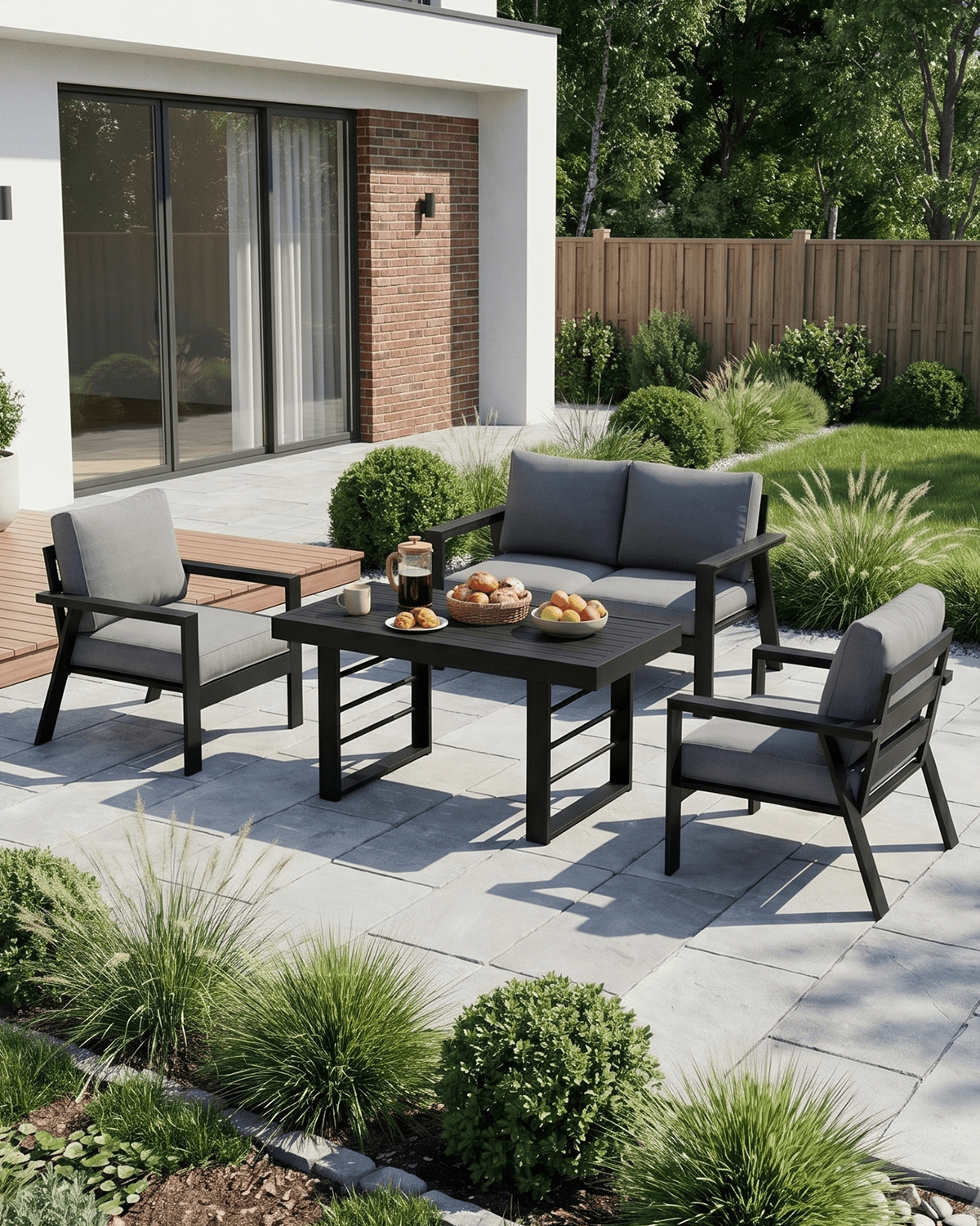 MEXO Gartenmöbel Set mit Tisch 4-tlg. - MeXo