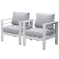 MEXO Gartensessel Terrassenstühle 2er Set Aluminium Wetterfest 140kg Luxus Relax (2x Einzelsessel 2x Sitzkissen 2x Rückenkissen) - MeXo - Home