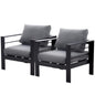 MEXO Gartensessel Terrassenstühle 2er Set Aluminium Wetterfest 140kg Luxus Relax (2x Einzelsessel 2x Sitzkissen 2x Rückenkissen) - MeXo - Home