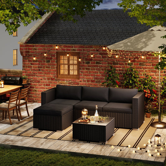 MEXO Gartensofa Rattan Modulsofa mit Liegefunktion Outdoor Wetterfest Balkon Terrasse 64x64cm xxl Sitzfläche, 10cm breite Komfort - Armlehnen, 10cm Luxus Sitzkissen, 7+ freie Kombinationen zur Auswahl, Polyrattan Lounge anthrazit Loungesessel - MeXo - Home