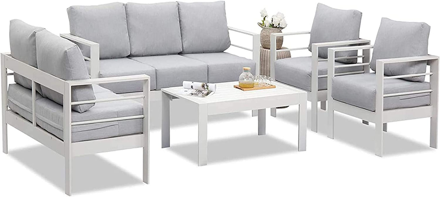 MeXo Lounge Gartenmöbel Set aus Aluminium für 4 - 7 Personen Weiß - MeXo - Home