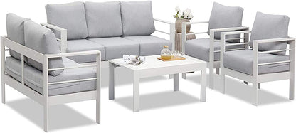 MeXo Lounge Gartenmöbel Set aus Aluminium für 4 - 7 Personen Weiß - MeXo - Home
