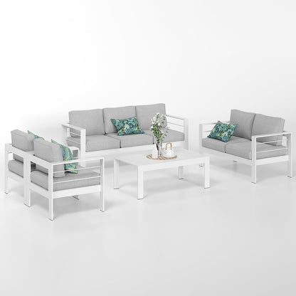 MeXo Lounge Gartenmöbel Set aus Aluminium für 4 - 7 Personen Weiß - MeXo - Home