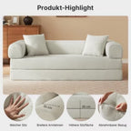 MEXO Schlafsofa 195 cm 3 sitzer cord sofa mit schlaffunktion Set, Wandelbares Tatami - Bodensofa, einfach in Einzelbett umwandelbar - MeXo - Home