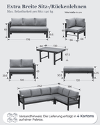 MEXO XXL Garten - Ecklounge 5 - tlg. 6–8 Personen - MeXo