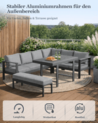 MEXO XXL Garten - Ecklounge 5 - tlg. 6–8 Personen - MeXo