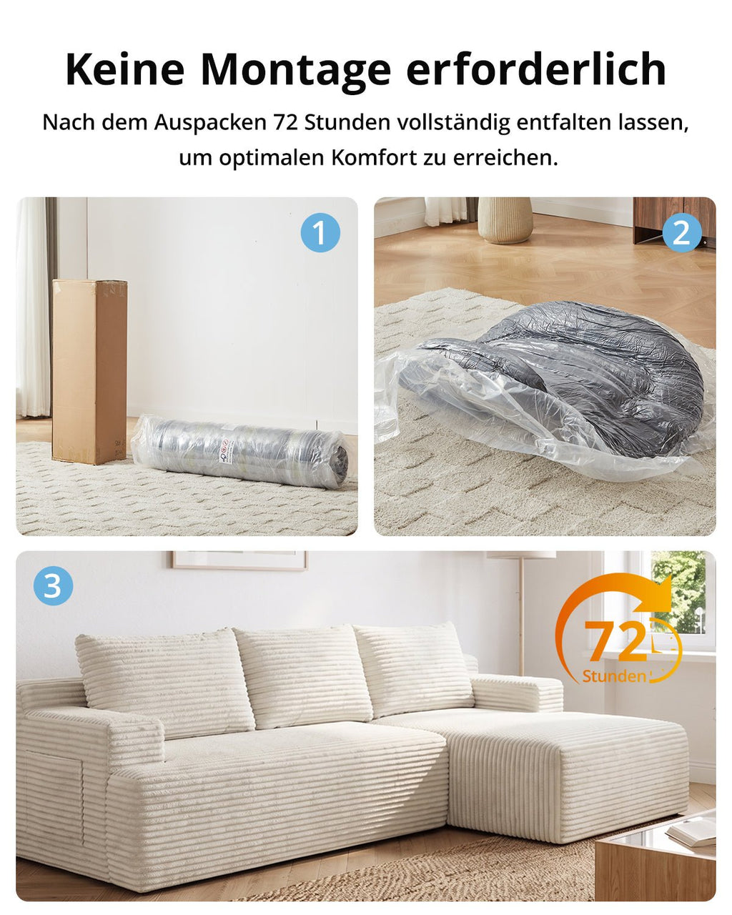 Modulares Cord Ecksofa rechts - MeXo