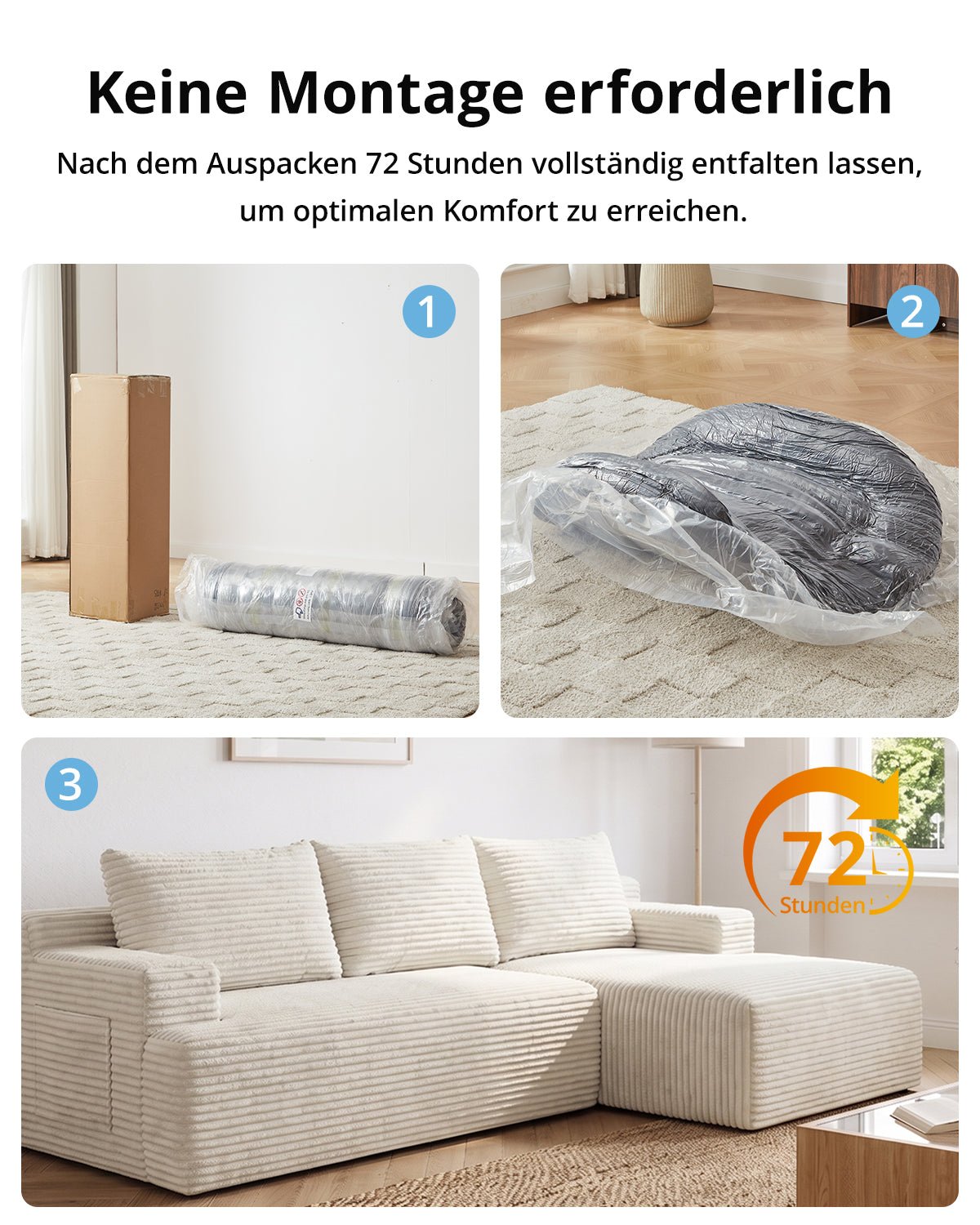 Modulares Cord Ecksofa rechts - MeXo