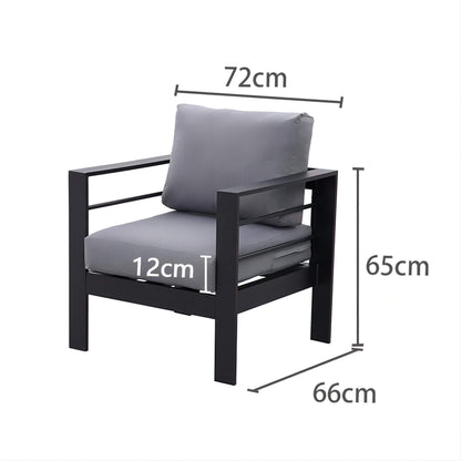 Schwarz 5 Sitzer Aluminium Lounge Gartenmöbel Set mit Polster Schwarz - MeXo - Home
